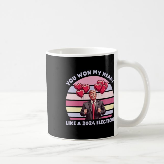 Caneca De Café You Won My Heart Like A 2024 Election Funny Trump  (Direita)