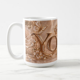 Caneca De Café Youmi Design de Nome de Luxo Elegante