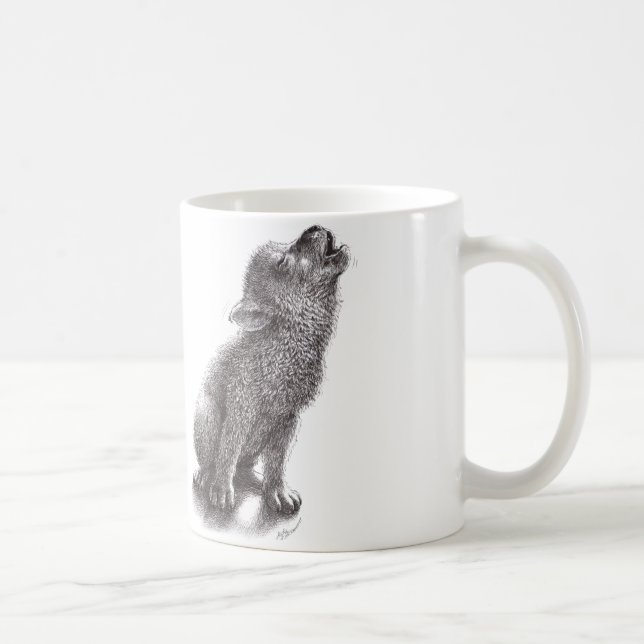 Caneca De Café Young Howling Wolf (Direita)