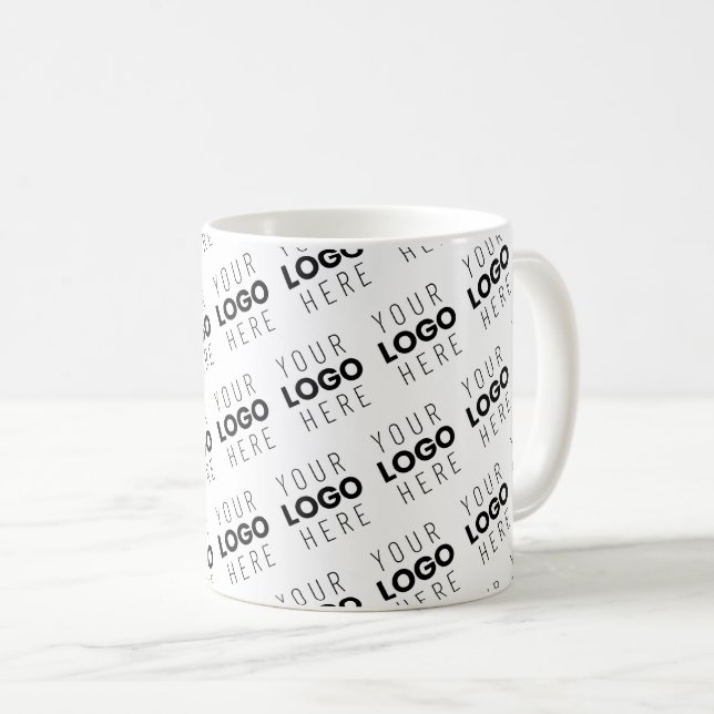 Caneca De Café Your Logo Simple Repeating Diagonal Pattern (Frente Esquerda)