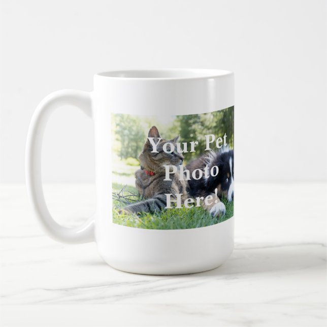 Caneca De Café Your Pet Photo (Esquerda)