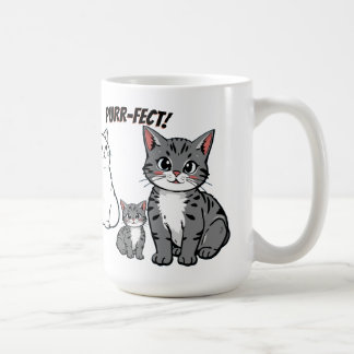 Caneca De Café You're Purr-fect Animated Cat and Hearts 