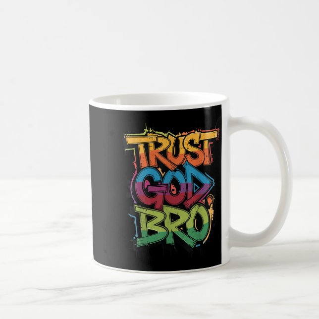 Caneca De Café Youth Trust God Bro Funny Christian Boy Son Brothe (Direita)