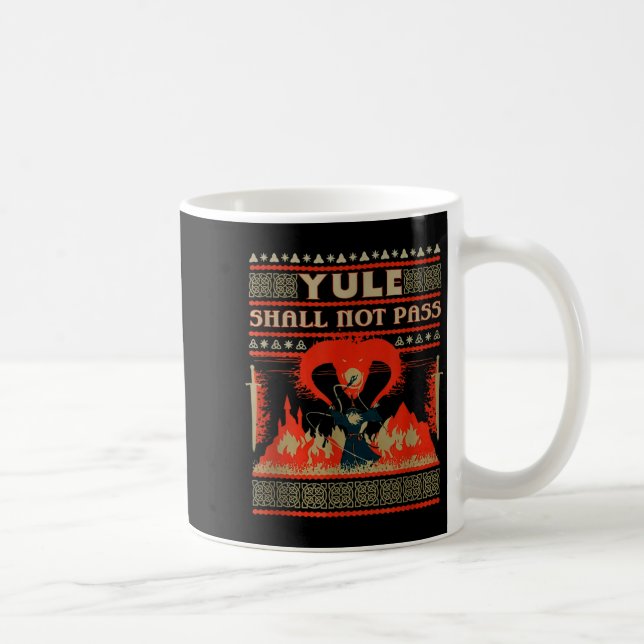Caneca De Café Yule Shall Not P Fantasy Wizard Holiday Pun  (Direita)