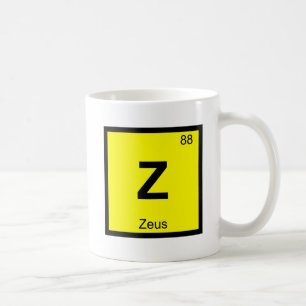 Caneca De Café Z - Zeus Química Símbolo da Tabela Periódica