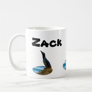 Caneca De Café Zack Name With Penguin, Coffee Mug