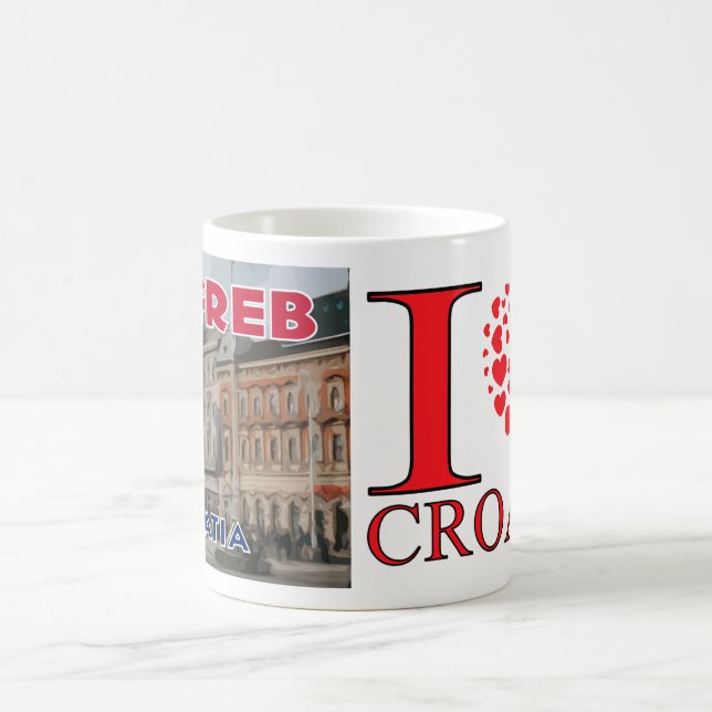 Caneca De Café Zagreb, Visite a Croácia Eu Amo Coffee Mug (Centro)