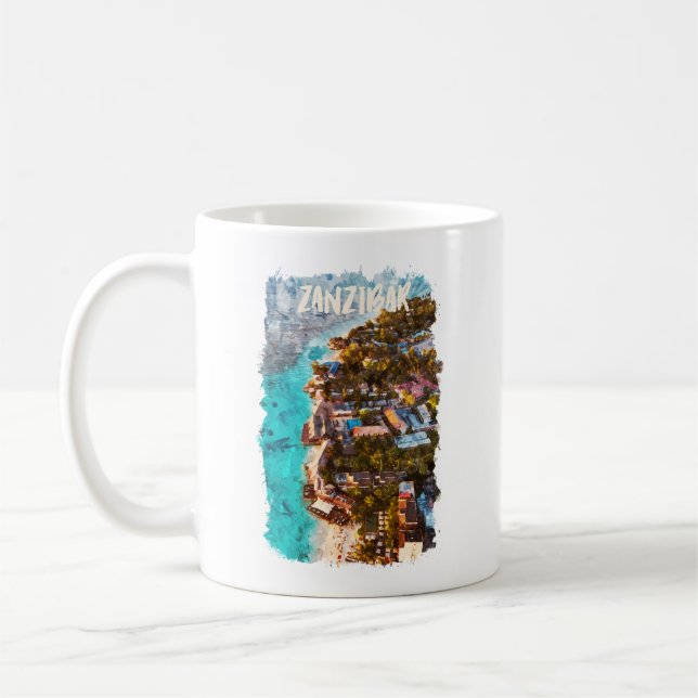 Caneca De Café Zanzibar Tansania Ocean View Viagem (Esquerda)