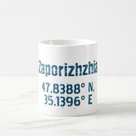 Caneca De Café Zaporizhzhia Latitude & Longitude Em Distância