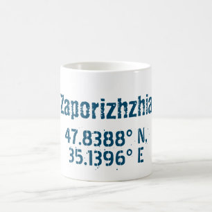 Caneca De Café Zaporizhzhia Latitude & Longitude Em Distância