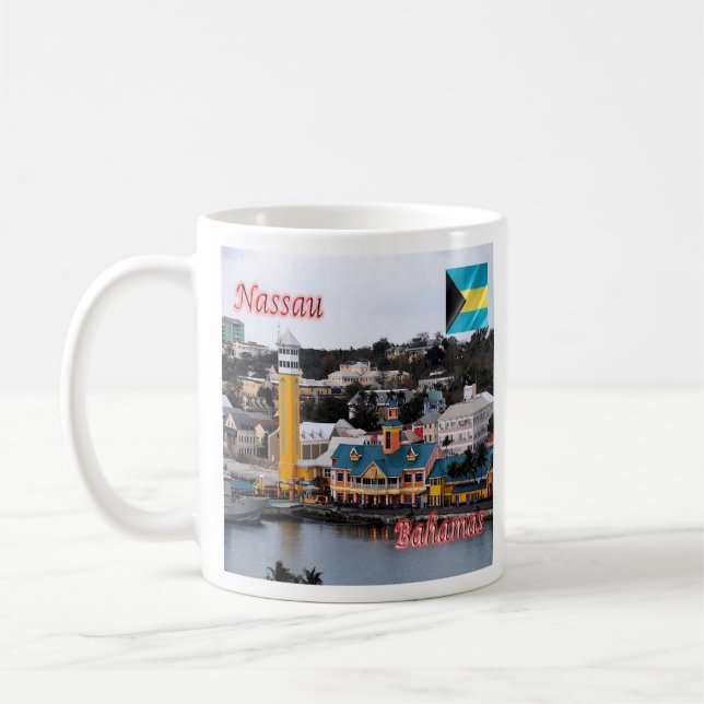 Caneca De Café zBS009 NASSAU,Terminal de navios de cruzeiro, Baam (Esquerda)