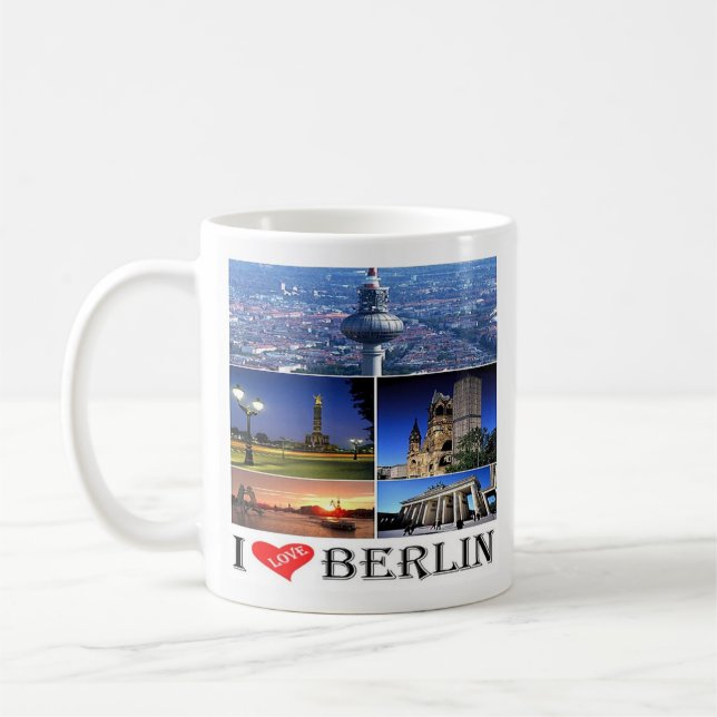 Caneca De Café zDE020 BERLIN I AMOR Alemanha, Café Mug (Esquerda)
