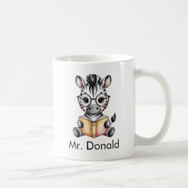 Caneca De Café Zebra Bebê Fofo Personalizado Lendo um Livro