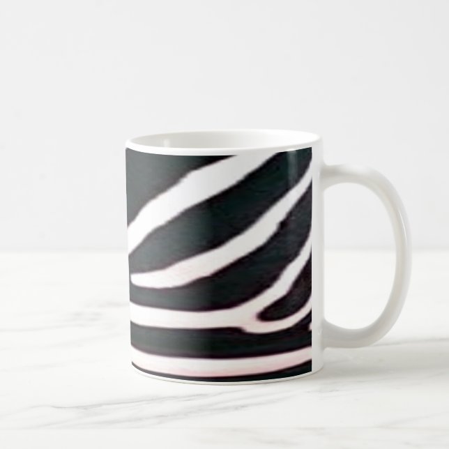 Caneca De Café Zebra Black and White Stripes Impressão (Direita)