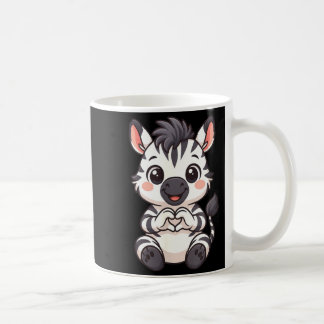 Caneca De Café Zebra com coração mulheres meninas crianças coraçã