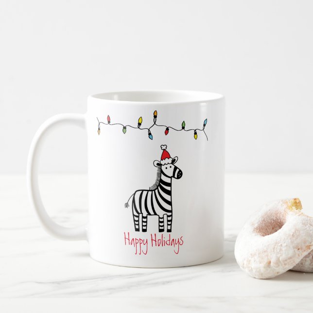 Caneca De Café Zebra do Natal Whimsso (Com Donut)