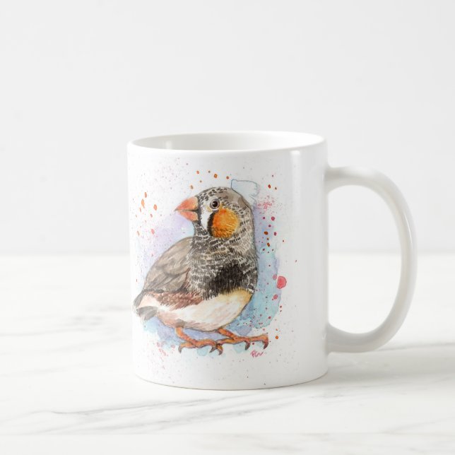 Caneca De Café Zebra Finch (Direita)