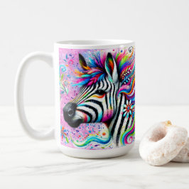 Caneca De Café Zebra Floral Rosa-Rosa-Rosa-Rosa-Cinzenta Verde-Ma