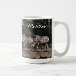 Caneca De Café Zebra Herd Personalize Nome Gift Mug