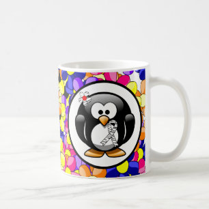 Caneca De Café Zebra Print Ribbon Penguin