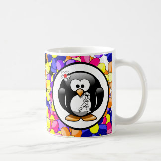Caneca De Café Zebra Print Ribbon Penguin