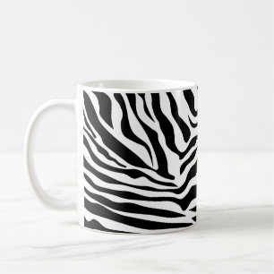 Caneca De Café Zebra Stripes Impressão Animal Selvagem Preta E B