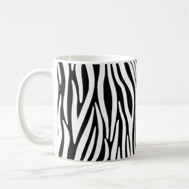 Caneca De Café Zebra strips em efeito de pele branca e negra (Esquerda)