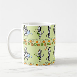 Caneca De Café Zebras e Frutas sem costura