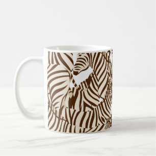 Caneca De Café Zebras, savana selvagem, padrão sem costura