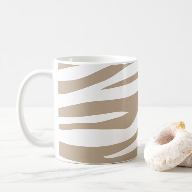 Caneca De Café Zebre beige  (Com Donut)