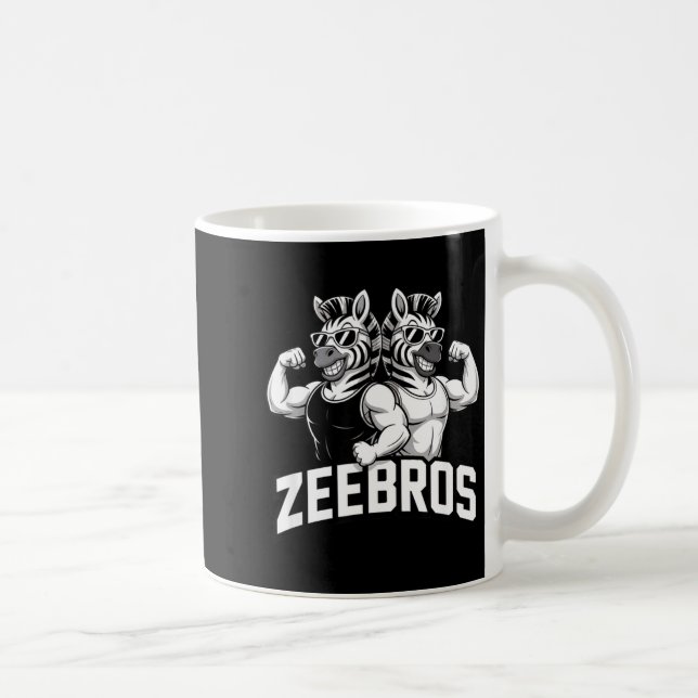 Caneca De Café Zeebros Cute Zebra Duo Design For Zebros Lovers  (Direita)