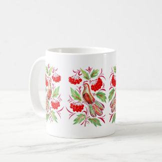 Caneca De Café Zeichnung eines Kuckucks im Volksstil.