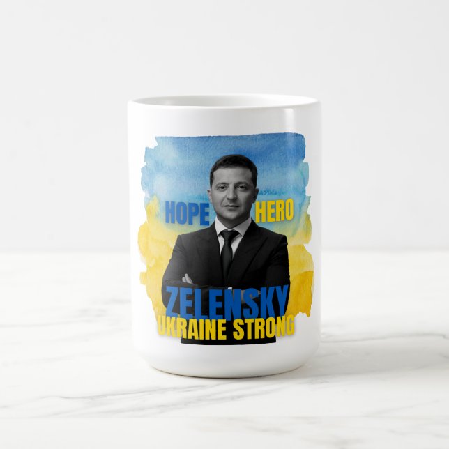Caneca De Café Zelensky Hope Hero Ucrânia Forte (Centro)