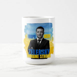 Caneca De Café Zelensky Hope Hero Ucrânia Forte