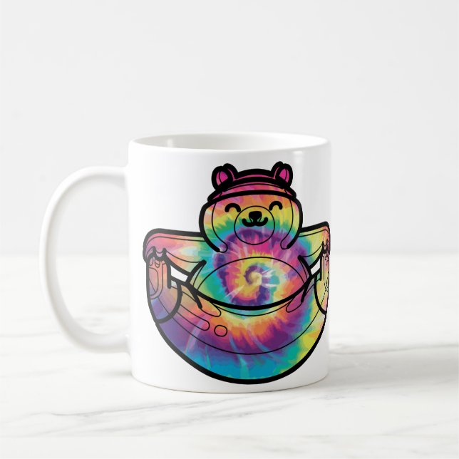 Caneca De Café Zen Bear: Tie Dye Yoga (Esquerda)