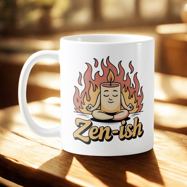 Caneca De Café Zen-ish | Calma autoconsciente com humor ardente (Criador carregado)