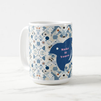 Caneca De Café ZEN:Soft Blue & White Serenity Customizable