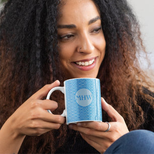 Caneca De Café Zen Waves Monograma Inspirado na Ásia