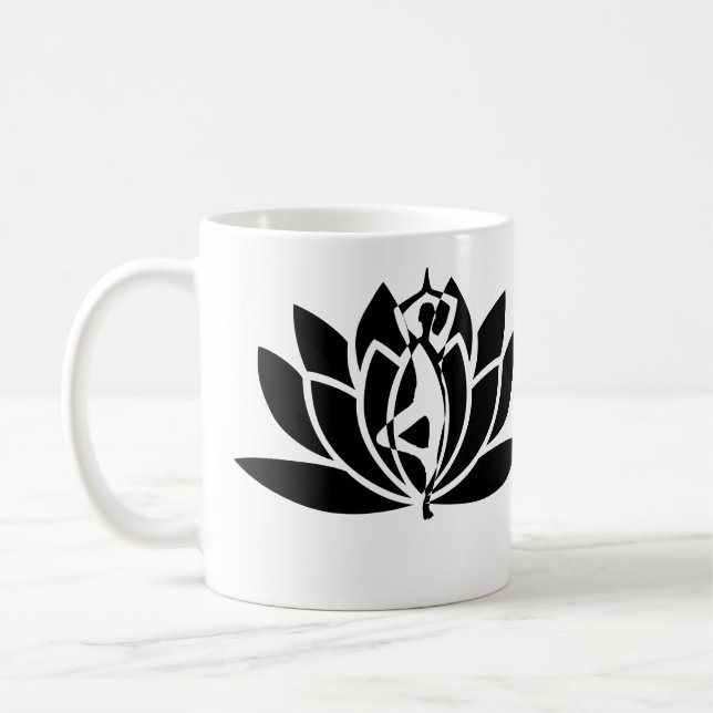 Caneca De Café Zen Yoga Lotus Flower Spiritual Namaste (Esquerda)