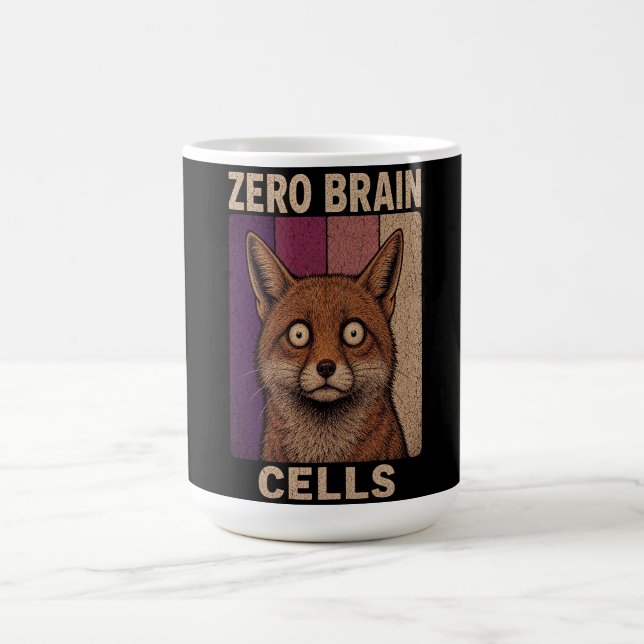 Caneca De Café Zero Células Cerebrais Raposa Meme – Animal Engraç (Centro)