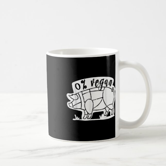 Caneca De Café Zero Percentual de Comedor de Carnívoros Engraçado (Direita)