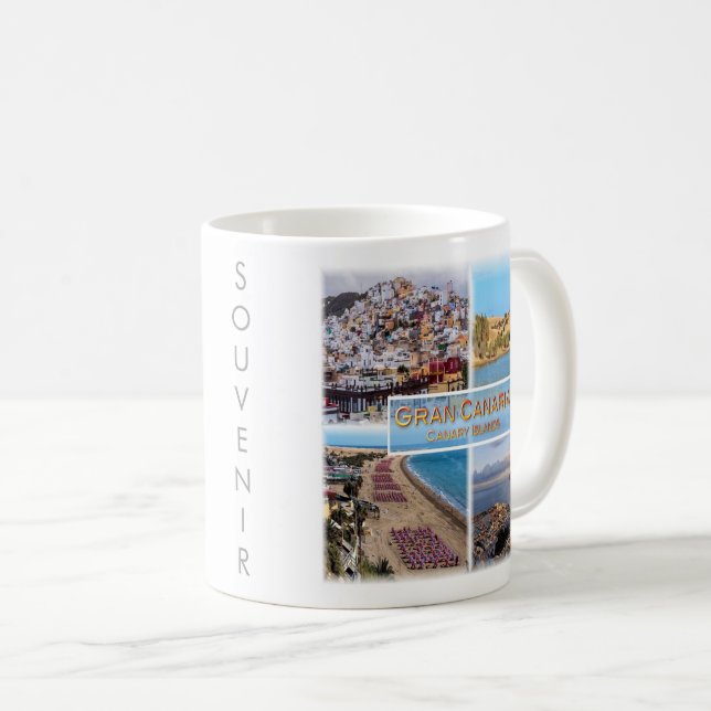 Caneca De Café zES008 LAS PALMAS Gran Canaria, (Frente Esquerda)