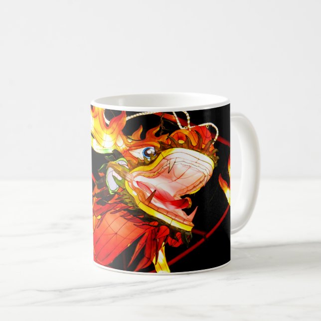 Caneca De Café Zhulong Dragão de Fogo  (Frente Esquerda)