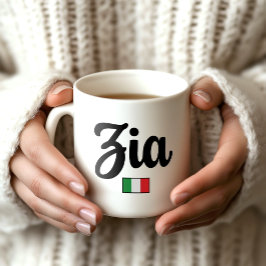 Caneca De Café Zia (Aunt) Italian Flag Mug