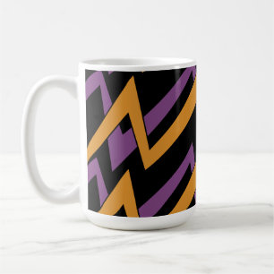 Caneca De Café Zigue-Zagues de Halloween Laranja Roxo