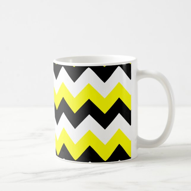 Caneca De Café Zigzag Amarelo Preto e Branco (Direita)