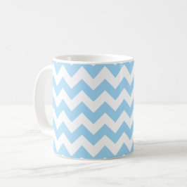 Caneca De Café Zigzag Azul, Chevron Azul, Padrão Geométrico