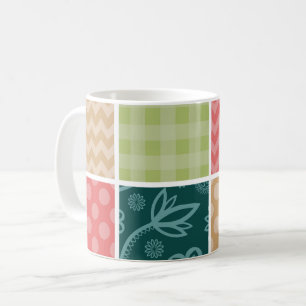 Caneca De Café Zigzag, Chevron, Gingham, Bolinhas, Patchwork