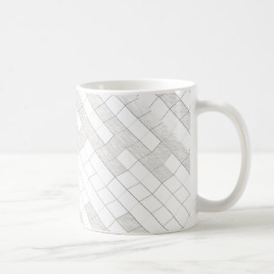 Caneca De Café zigzag quadrados em cinzas...