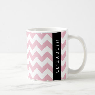Caneca De Café Zigzag Rosa, Chevron Rosa, Padrão Onda, Seu Nome